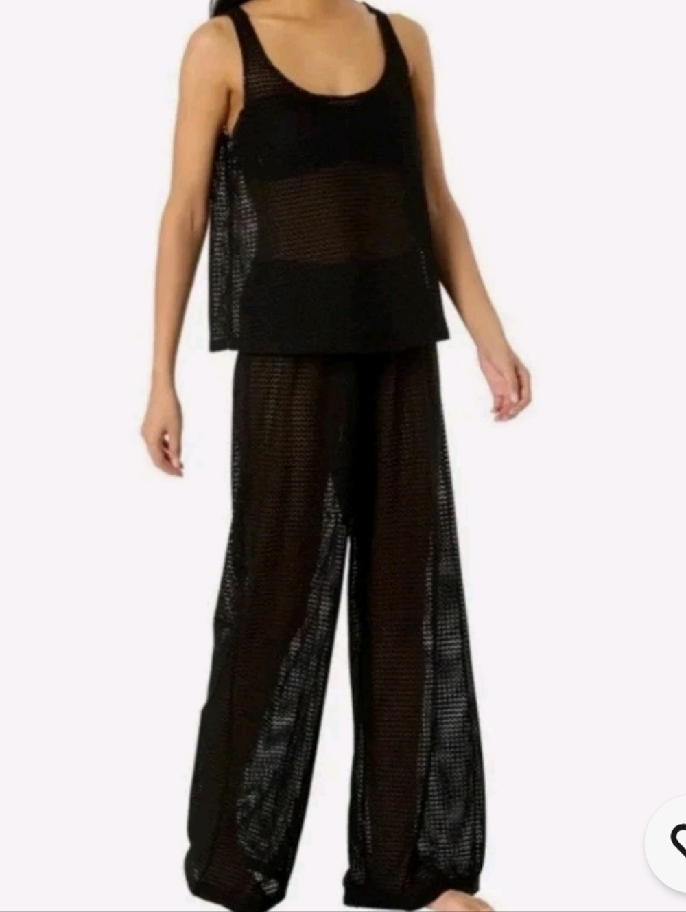 Hurley Black Wide Leg Swim Covee-up Set Size M/L